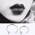 Anneaux à lèvres Punk en acier titane 8/10mm Clip sur faux Labret Piercing pour oreille et nez