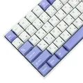 Touches pour clavier TKL GK61 96 GMMK MX 137 Lapins Dye Pad violet et blanc optique PBT aucun