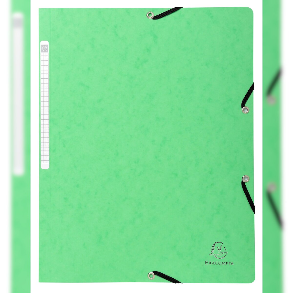 Exacompta 5563E 25x Eckspannmappe mit Gummizug ohne Klappe, aus Colorspan-Karton 400g/m2, für Format DIN A4 - grün Image