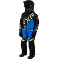 FXR CX 2023 Youth One Piece Snowmobile Suit, black-blue-yellow, Size 14