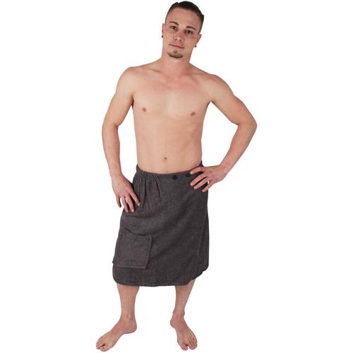 Bestlivings - Sauna Kilt Herren Frottier ( Anthrazit ) - 60x145cm One Size - Saunahandtuch mit