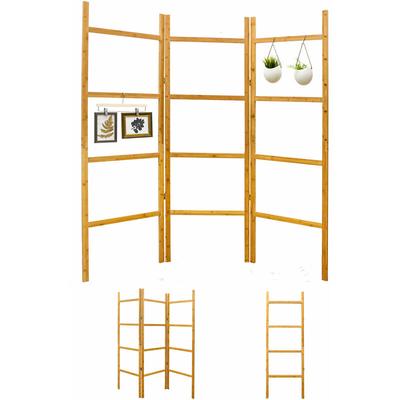 Dunedesign - Fillable 3 Panel Room Divider - 180x180 Bamboo Screen Plant Stand Room Separator