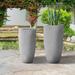 Plantara 32" & 23.6" H Tall Raw Concrete planter, Large Outdoor Plant pot, Modern Tapered Flower pot for Garden