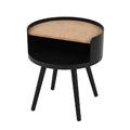 SIT Möbel Beistelltisch rund | Tischplatte MDF mit Kork natur | Gestell Pinie schwarz | B 40 x T 40 x H 46 cm | 19000-81 | Serie CORK