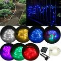 ZOELNIC Solar String Lights Outdoor Updated 50 LED Solar Rope Lights Outdoor Waterproof Fairy Lights 8 Modes PVC Tube String Light for Garden Fence Party Wedding Decor (Blue)