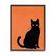 Stupell Industries Bold Black Cat Silhouette Graphic Art Black Framed Art Print Wall Art Design by Jo Taylor