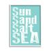 Stupell Industries Sun Sand Salt Sea Phrase Graphic Art White Framed Art Print Wall Art Design by Alli Rogosich