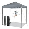 Gymax Patio 6.6 x 6.6ft Outdoor Pop-up Canopy Tent UPF 50+ Portable Sun Shelter Gray