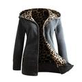 YFPWM Womens Zip Up Hoodies Sweatshirt Winter Warm Coats Leopard Print Jacket Long Sleeve Outerwear Tops Fashion Warm Faux Coat Jacket Winter Leopard Long Sleeve Outerwear L