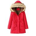 YFPWM Plus Size Jacket for Women Casual Outerwear Fashion Coats Jacket Warm Long Coat Hoodies Jacket Slim Winter Parkas Outwear Coats Tops With Pockets Red XXXL