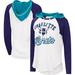 Women's G-III 4Her by Carl Banks White Charlotte Hornets MVP Raglan Hoodie Long Sleeve T-Shirt