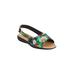 Extra Wide Width Women's The Adele Sling Sandal by Comfortview in Black Floral (Size 10 1/2 WW)