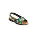 Wide Width Women's The Adele Sling Sandal by Comfortview in Black Floral (Size 7 1/2 W)