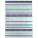 Purple;blue Rectangle 9' x 12' Kitchen Mat - KAVKA DESIGNS Painted Stripes Blue Kitchen Mat 108.0 x 144.0 x 0.08 in blue/indigo/navy/whites | Wayfair