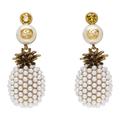 Gucci Jewelry | Gucci Gold Pineapple Drop Earrings | Color: Gold/White | Size: Os