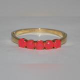 Kate Spade Jewelry | Kate Spade Squared Away Hinged Bangle With Pink Stones | Color: Gold/Pink | Size: Approx 2.25” Inside