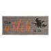 The Holiday Aisle® The Witch Is in Halloween Sign by CAD Designs - Unframed Graphic Art on MDF in Gray/Orange | 7 H x 17 W x 0.5 D in | Wayfair