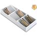 Rebrilliant Lazandra 2" H x 15.33" W x 5.9" D Spice Jars Drawer Organizer Plastic in White | 2 H x 15.33 W x 5.9 D in | Wayfair