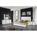 Latitude Run® Alice Glossy Gray King Bed Wood & /Upholstered/Faux leather in White | 51 H x 79 W x 83 D in | Wayfair