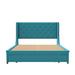 House of Hampton® Emily-Maya Drawers Platform Bed Wood & Upholstered/Metal in Blue/Brown | 45.5 H x 65 W x 84.4 D in | Wayfair