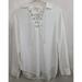 Anthropologie Tops | Anthropologie Cloth & Stone Womens Shirt Size Xs White Lace Up Hi Low Boho Top | Color: White | Size: Xs