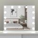 BEAUTME Hollywood Vanity Mirror with Lights Dressing Table Mirror with 13 LED Bulbs and 10X Magnification Touch Screen Desktop Mirror/Wall-Mounted Mirror (50.5x40cm Silver)
