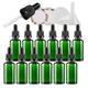 ZEOABSY 24 Pack, 30ml Empty Green Glass Dropper Bottles with Glass Pipettes, Tamper-evident screw cap for Essential Oil Aromatherapy Blends Cosmetic Elite Fluid Container, 2x funnel