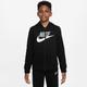 Kapuzensweatjacke NIKE SPORTSWEAR "Club Fleece Big Kids' (Boys') Full-Zip Hoodie" Gr. M, schwarz-weiß (black, white, lt smoke grey) Kinder Sweatjacken Sweatshirts