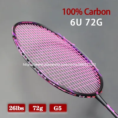 Raquettes de badminton professionnelles super légères raquettes en carbone 6U avec sac à cordes