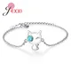 Bracelets exquis en argent Sterling 925 pour femmes pendentif chat bleu mignon cristal cadeaux