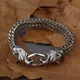 Bracelet tête de loup dominatrice pour homme acier au titane acier inoxydable bracelet créatif