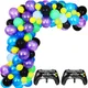 Kit de ballons de fête pour jeux vidéo 126 pièces 10 pouces violet noir paquet de ballons pour