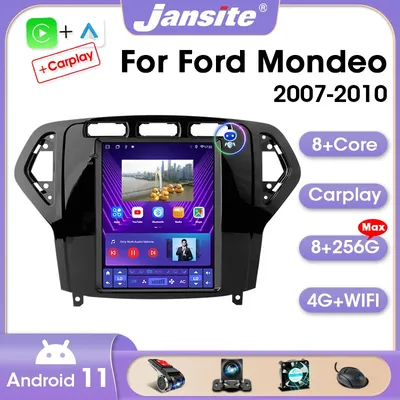 Autoradio Android 11 avec Lecteur de Limitation Wifi Carplay Stéréo RDS 2 Din pour Ford Mondeo