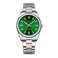 Montres à cadran vert pour femmes montres-bracelets en acier inoxydable horloge à quartz en