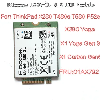 WDXUN L850GL Fibocom L850-GL L850 01AX792 pour bronchCarbon 6th X280 T480 T480s bronchYoga 3rd 4th