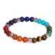 Bracelet 7 Chakra mixte en pierres naturelles pour hommes et femmes bijoux de Yoga de guérison de