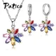 Ensemble de bijoux ovales clair en cristal CZ ensemble de bijoux Design de fleurs colorées