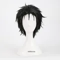 Steins Gate 0 Okabe Rintarou Cosplay Perruques Cheveux Synthétiques Perruque Courte Noire Bonnet