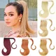 Extensions capillaires synthétiques 18 pouces postiche queue de cheval lisse Blonde naturelle