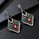 Boucles d'oreilles indiennes en or antique pour femmes longue boucle d'oreille ethnique Boho grand