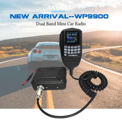 Anysecu WP-9900 Mini Radio Mobile 25W 200 Canaux UHF VHF touristes Bande Autoradio avec pigments