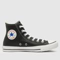 Converse all star hi leather trainers in black & white