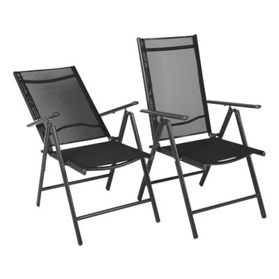 VCM Gartenstühle im 2er-Set grau, 56x105 cm