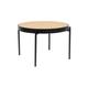 Table basse en rotin et bois ø60cm noir