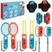 Switch Sports Accessories Bundle Compatible With Nintendo Switch Sports Games 2022 10 In 1 Family Game Accessory Kits With Fencing Grips Rackets Wrist Straps For Joy-Con Bowling Grips Leg Straps