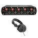 dbx DI4 4-Channel Active Direct Box and Line Mixer Bundle with Studio Monitor Pro Headphones