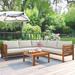 3-Piece Outdoor Sectional Sofa Set Conversation Set with Two-person Sofa, One Corner Sofa and One Coffee Table