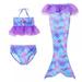 URMAGIC Mermaid Tails for Swimming for Girls Princess Bikini Mermaid Tail Costume Swimsuit Bathing Suit for Girls 1-10 Years