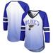 Women's G-III 4Her by Carl Banks Blue St. Louis Blues Lead Off Tri-Blend Raglan 3/4-Sleeve V-Neck T-Shirt
