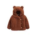 aturustex Baby Boys Girls Fleece Jacket Bear Ear Hoodie Warm Winter Outwear Top